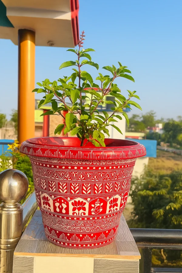 Aipan Tulsi Pot