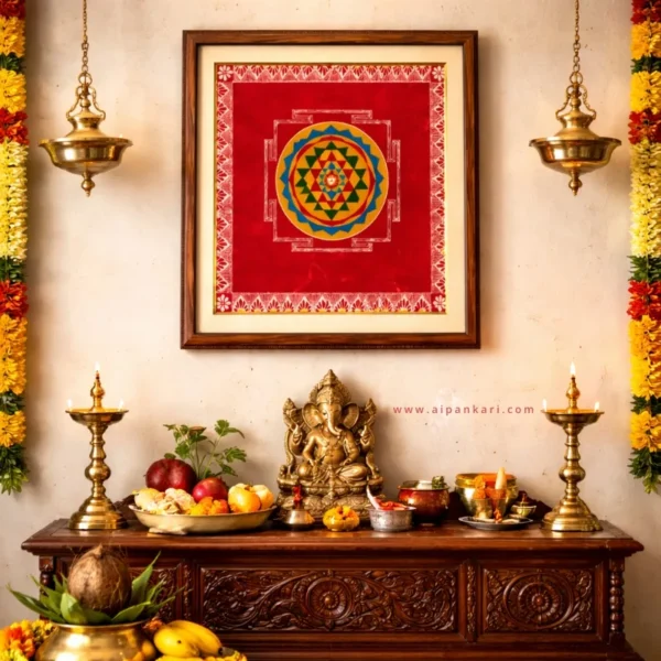 Shree Yantra Aipan Art (2)