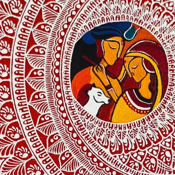 Radha Krishna Aipan Painting (1)