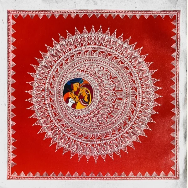 Radha Krishna Aipan Painting